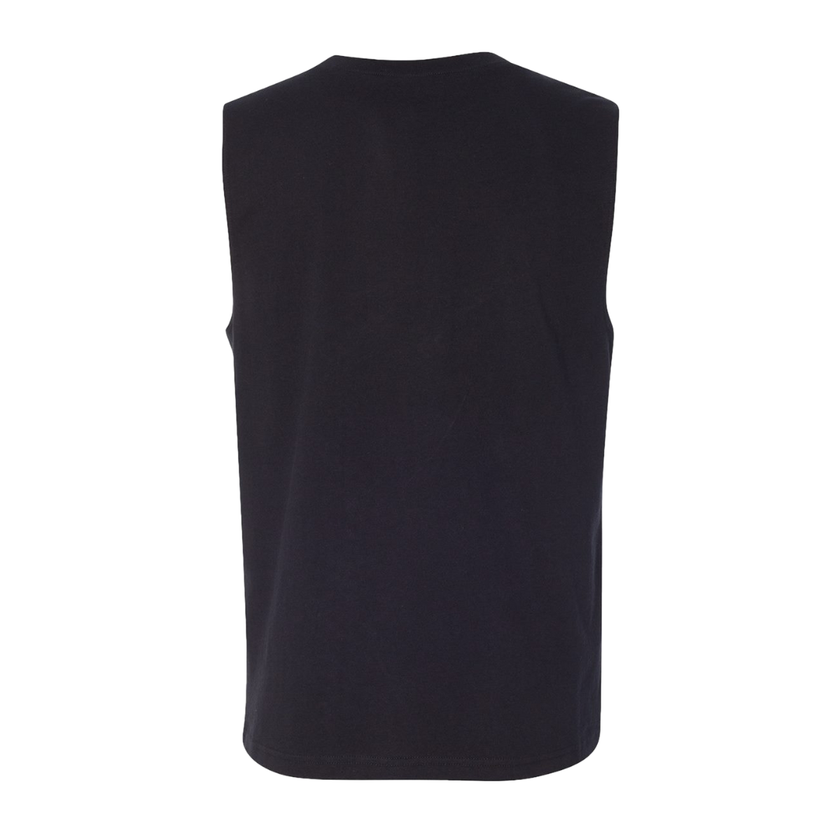 Black sleeveless shirt on a white background