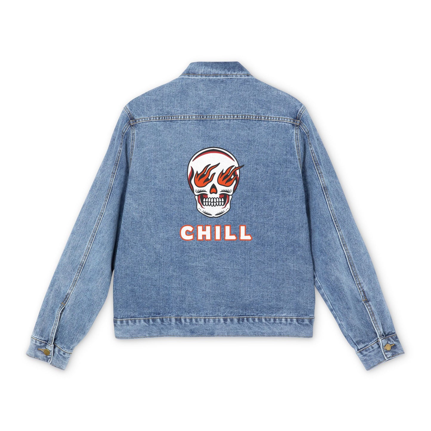 Chill Flame Skull Denim Jacket