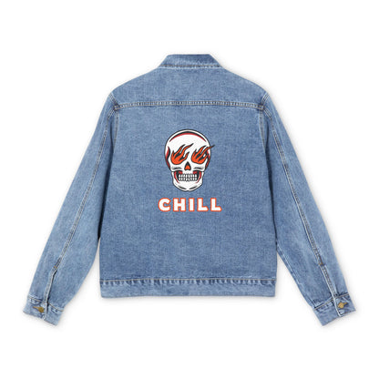 Chill Flame Skull Denim Jacket