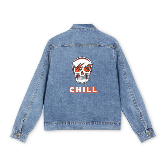 Chill Flame Skull Denim Jacket