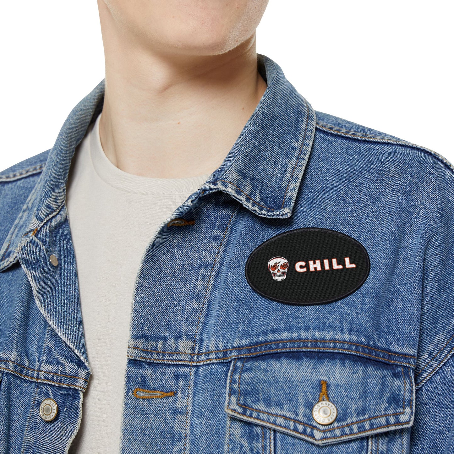 Chill Flaming Skull Patch