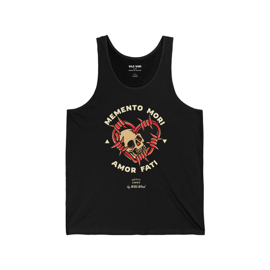 Stoic black Tank Top with a skull and 'Memento Mori' & 'Amor Fati'