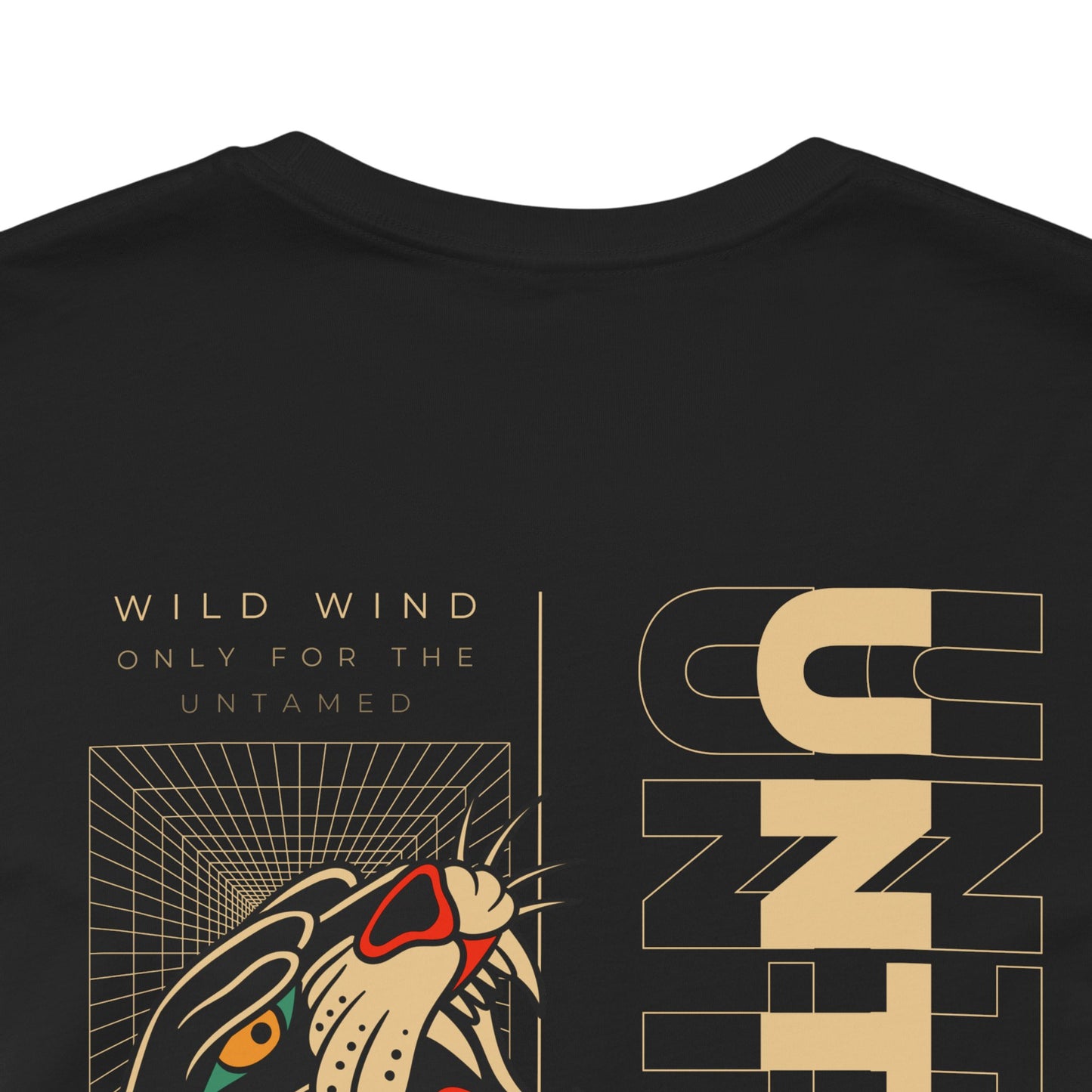 Black t-shirt with a graphic design featuring a panther and the text 'only for the untamed'